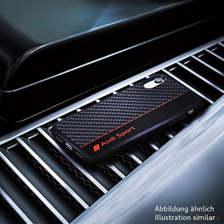Etui Audi Carbon Fiber Stripe na iPhone 13 Pro Max - czarne