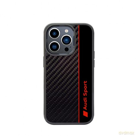 Etui Audi Carbon Fiber Stripe na iPhone 14 Pro - czarne