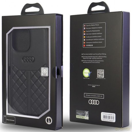 Etui Audi Genuine Leather na iPhone 13 Pro Max - czarne