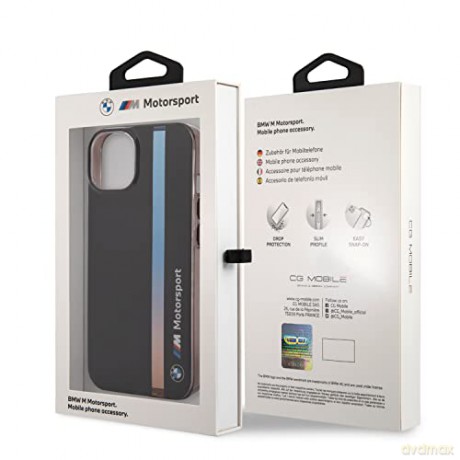 Etui BMW IML Tricolor Stripe na iPhone 14 - czarne