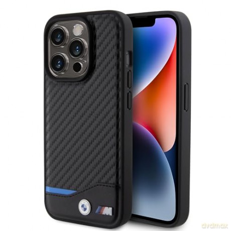 Etui BMW Leather Carbon na iPhone 13 - czarne