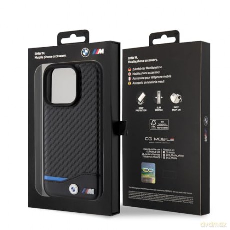 Etui BMW Leather Carbon na iPhone 13 - czarne