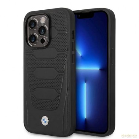 Etui BMW Leather Seats Pattern na iPhone 14 Pro Max - czarne