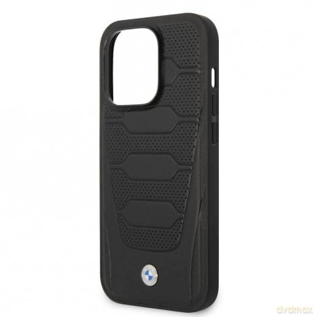 Etui BMW Leather Seats Pattern na iPhone 14 Pro Max - czarne