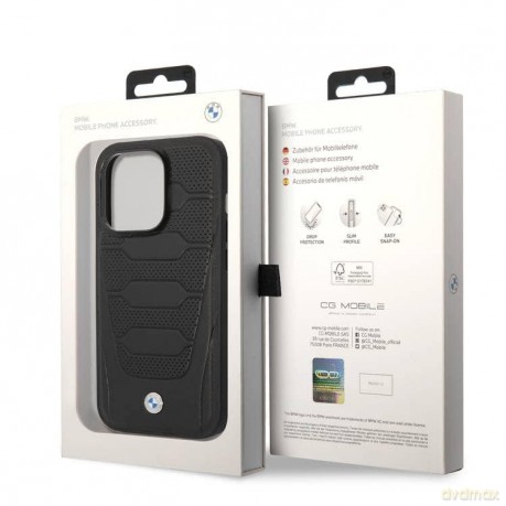 Etui BMW Leather Seats Pattern na iPhone 14 Pro Max - czarne