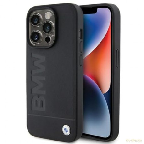 Etui BMW MagSafe Leather Hot Stamp na iPhone 15 Plus - czarne