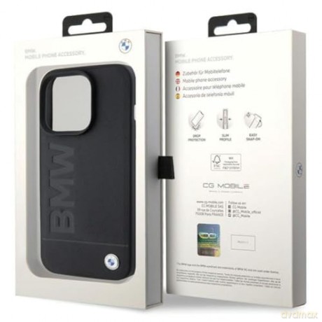 Etui BMW MagSafe Leather Hot Stamp na iPhone 15 Pro Max - czarne