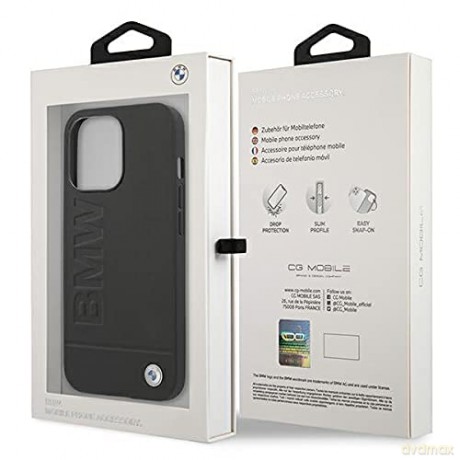 Etui BMW Signature Logo Imprint na iPhone 13 Pro Max - czarne