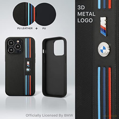 Etui BMW Tricolor M Collection na iPhone 14 Pro - czarne
