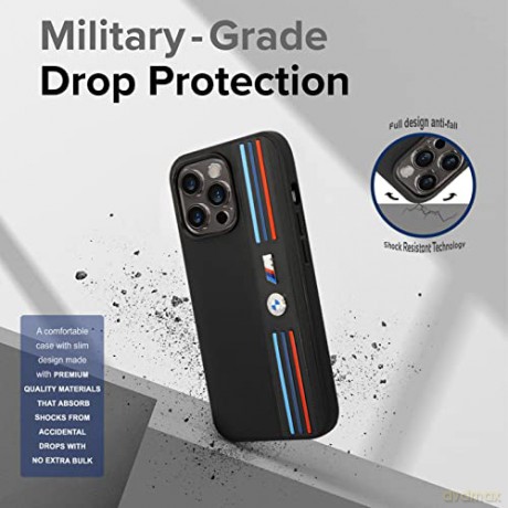 Etui BMW Tricolor M Collection na iPhone 14 Pro - czarne