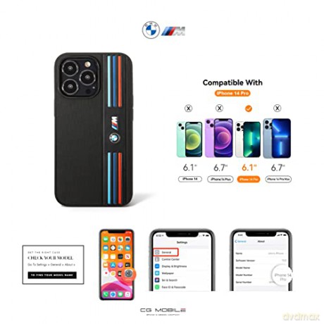 Etui BMW Tricolor M Collection na iPhone 14 Pro - czarne