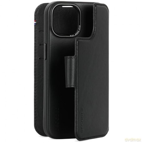 Etui Decoded Detachable Wallet Case skórzane z MagSafe do iPhone 15 - czarne