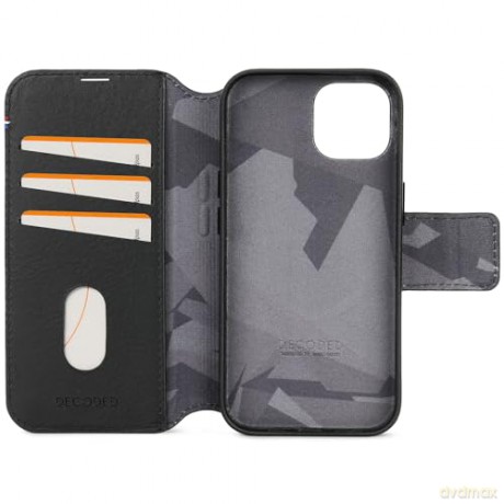 Etui Decoded Detachable Wallet Case skórzane z MagSafe do iPhone 15 - czarne
