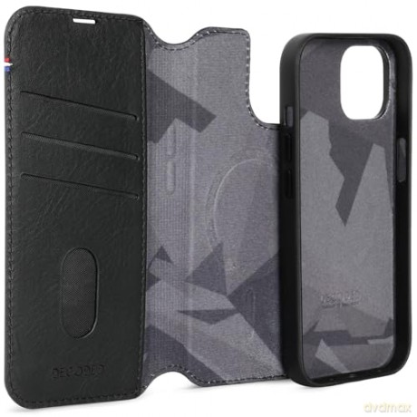 Etui Decoded Detachable Wallet Case skórzane z MagSafe do iPhone 15 - czarne