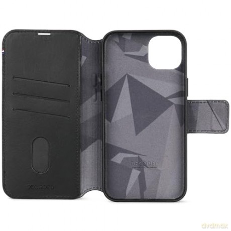 Etui Decoded Detachable Wallet Case skórzane z MagSafe do iPhone 15 Plus - czarne