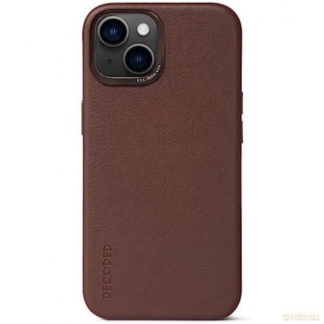 Etui Decoded Leather Back Cover skórzane z MagSafe do iPhone 14 Plus - brązowe