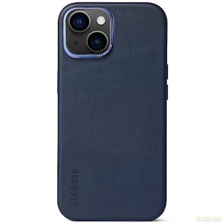 Etui Decoded Leather Back Cover skórzane z MagSafe do iPhone 14 Plus - granatowe