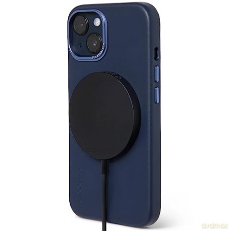 Etui Decoded Leather Back Cover skórzane z MagSafe do iPhone 14 Plus - granatowe