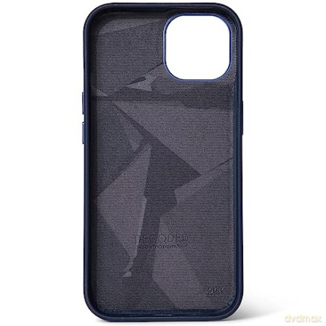 Etui Decoded Leather Back Cover skórzane z MagSafe do iPhone 14 Plus - granatowe