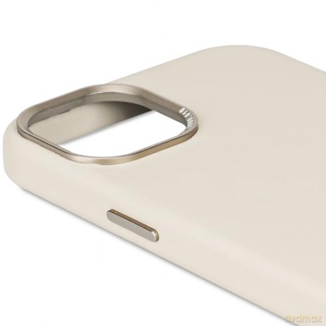 Etui Decoded Leather Back Cover skórzane z MagSafe do iPhone 15 - beżowe