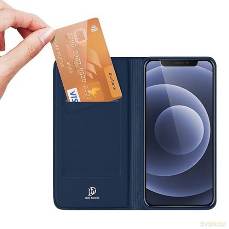 Etui do iPhone 15 Plus pokrowiec z klapką i portfelem Dux Ducis Skin Pro - niebieskie