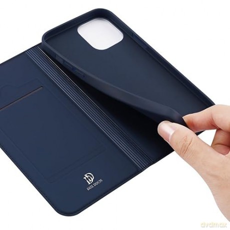 Etui do iPhone 15 Plus pokrowiec z klapką i portfelem Dux Ducis Skin Pro - niebieskie