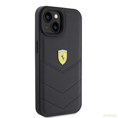 Etui Ferrari Quilted Metal Logo na iPhone 15 - czarne