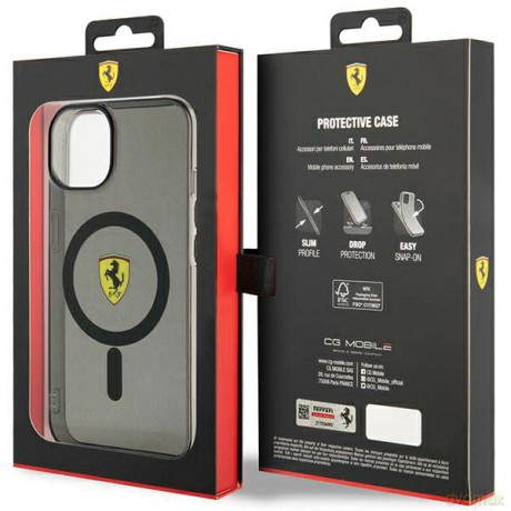 Etui Ferrari Translucent MagSafe na iPhone 14 - czarne
