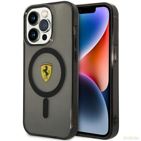 Etui Ferrari Translucent MagSafe na iPhone 14 Pro - czarne
