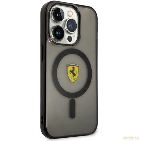 Etui Ferrari Translucent MagSafe na iPhone 14 Pro - czarne