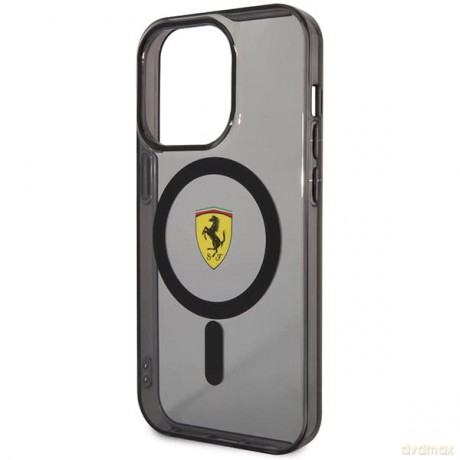 Etui Ferrari Translucent MagSafe na iPhone 14 Pro - czarne