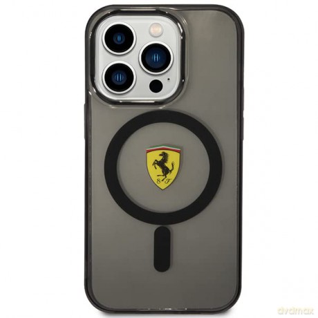Etui Ferrari Translucent MagSafe na iPhone 14 Pro - czarne
