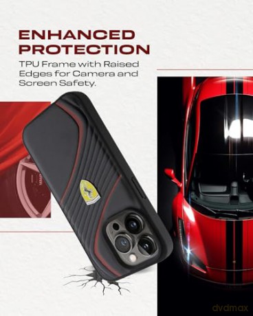 Etui Ferrari Twist Metal Logo na iPhone 15 Pro - czarne