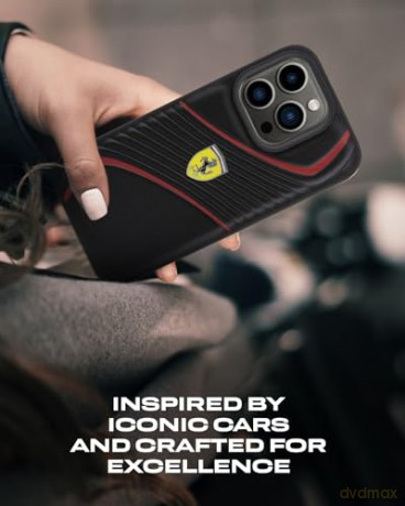 Etui Ferrari Twist Metal Logo na iPhone 15 Pro - czarne