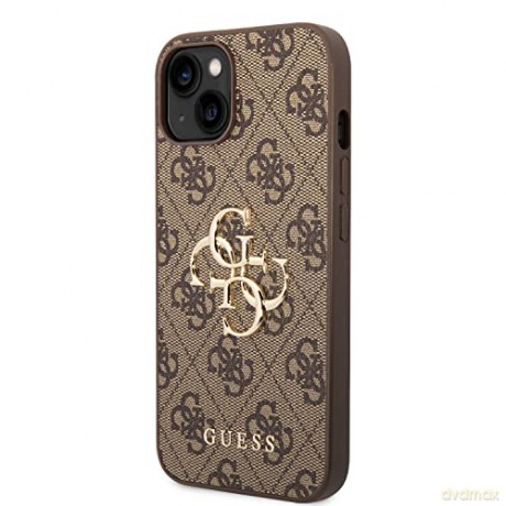 Etui Guess 4G Big Metal Logo do iPhone 15 - brązowe
