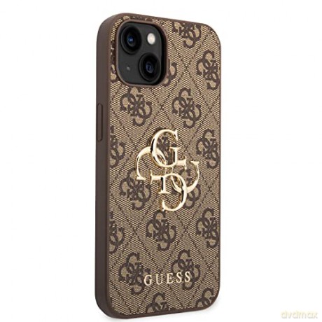 Etui Guess 4G Big Metal Logo do iPhone 15 - brązowe