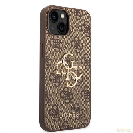 Etui Guess 4G Big Metal Logo do iPhone 15 Plus - brązowe