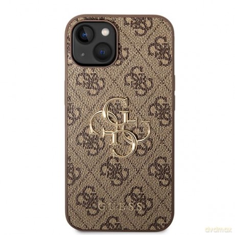 Etui Guess 4G Big Metal Logo do iPhone 15 Plus - brązowe