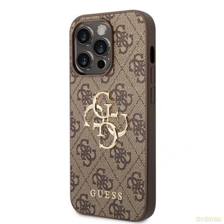 Etui Guess 4G Big Metal Logo do iPhone 15 Pro - brązowe
