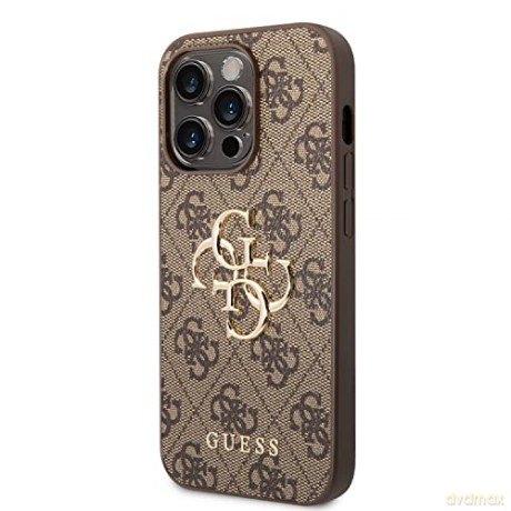 Etui Guess 4G Big Metal Logo do iPhone 15 Pro Max - brązowe
