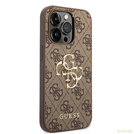 Etui Guess 4G Big Metal Logo do iPhone 15 Pro Max - brązowe