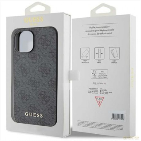 Etui Guess 4G Big Metal Logo na iPhone 15 Plus - szare