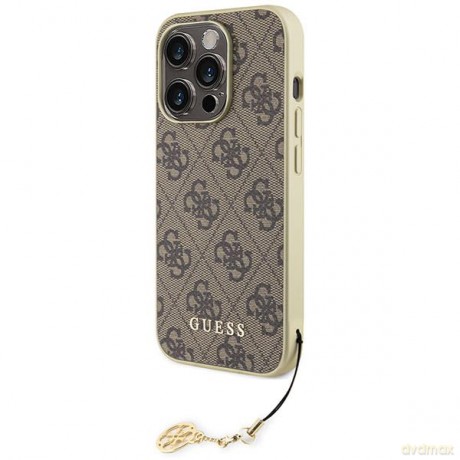 Etui Guess 4G Charms Collection do iPhone 15 Pro - brązowe