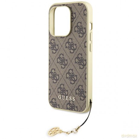 Etui Guess 4G Charms Collection do iPhone 15 Pro Max - brązowe