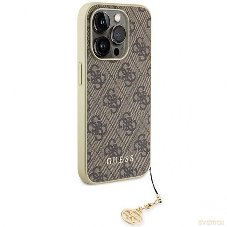 Etui Guess 4G Charms Collection do iPhone 15 Pro Max - brązowe
