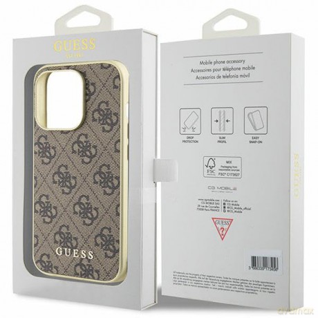 Etui Guess 4G Charms Collection do iPhone 15 Pro Max - brązowe