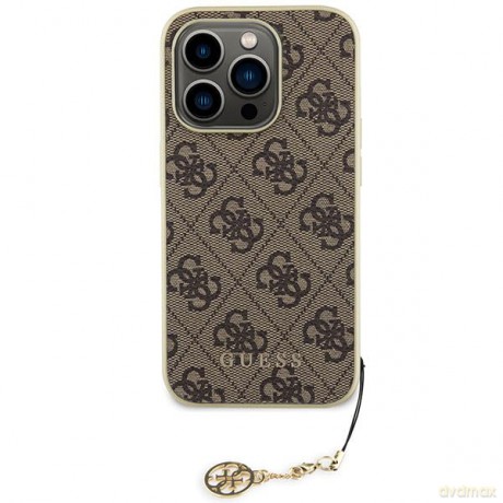Etui Guess 4G Charms Collection do iPhone 15 Pro Max - brązowe