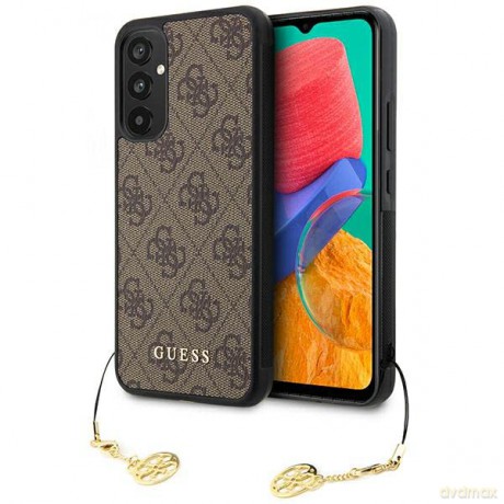 Etui Guess 4G Charms Collection na Samsung Galaxy A34 5G - brązowe