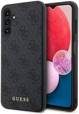 Etui Guess 4G Metal Gold Logo na Samsung Galaxy A14 - szare