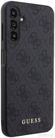 Etui Guess 4G Metal Gold Logo na Samsung Galaxy A14 - szare